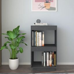 Berkfield Home Book Cabinet Grey 40x35x71 cm Solid Pinewood - Size: 40 x 35 x 71 cm - thumbnail 3