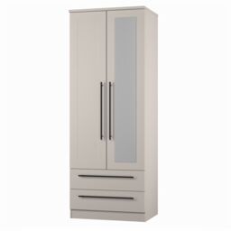 Ready Assembled 2 U Howard Tall 2 Door 2drw Mirrored Wardrobe (Ready Assembled) in Taupe - thumbnail 3