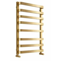 Bathroom Kingdom Hastings Brushed Brass Heated Towel Rail 1200x500mm in Gold