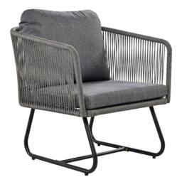 Merax Outdoor Garden Furniture Lounge Set with Glass Coffee Table in Grey - thumbnail 5