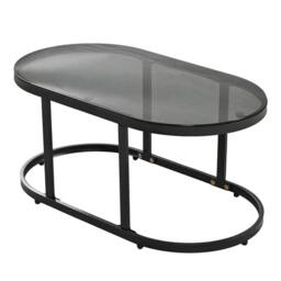Merax Outdoor Garden Furniture Lounge Set with Glass Coffee Table in Grey - thumbnail 8
