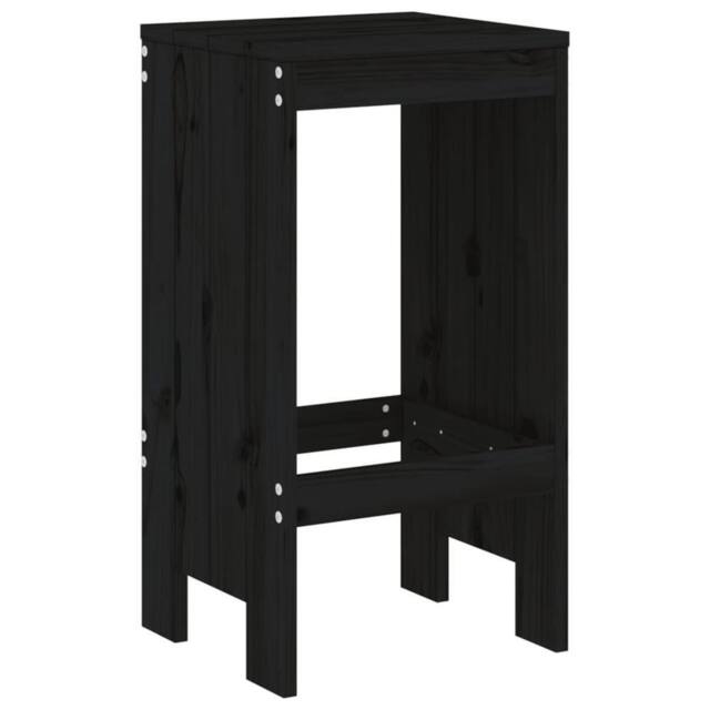 Berkfield Home Beautiful Bar Stools 2 pcs Black 40x36x75 cm Solid Wood Pine - Size: 40 x 36 x 75 cm - image 1