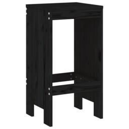 Berkfield Home Beautiful Bar Stools 2 pcs Black 40x36x75 cm Solid Wood Pine - Size: 40 x 36 x 75 cm - thumbnail 6
