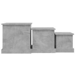 Berkfield Home Nesting Tables 3 pcs Concrete Grey Engineered Wood - thumbnail 7