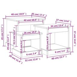 Berkfield Home Nesting Tables 3 pcs Concrete Grey Engineered Wood - thumbnail 9