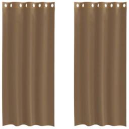Berkfield Home Voile Curtains with Grommets 2 pcs Light Brown - thumbnail 3