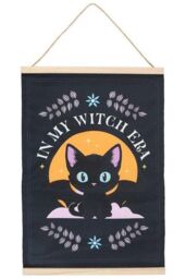 KDMD In My Witch Era Bat Cat Fabric Wall Hanging in Charcoal - thumbnail 2