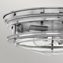 Netlighting Hinkley Hadrian 2 Light Flush Mount Chrome with Glass IP44 in Grey - thumbnail 2
