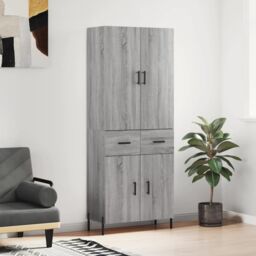 Berkfield Home Highboard Grey Sonoma 69.5x34x180 cm Engineered Wood - thumbnail 1