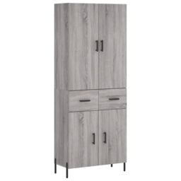 Berkfield Home Highboard Grey Sonoma 69.5x34x180 cm Engineered Wood - thumbnail 2
