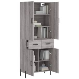 Berkfield Home Highboard Grey Sonoma 69.5x34x180 cm Engineered Wood - thumbnail 3