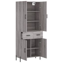 Berkfield Home Highboard Grey Sonoma 69.5x34x180 cm Engineered Wood - thumbnail 4
