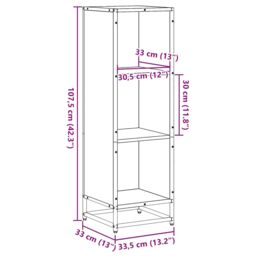 Berkfield Home Book Cabinet Smoked Oak 33.5x33x107.5 cm Engineered Wood in Brown - thumbnail 9
