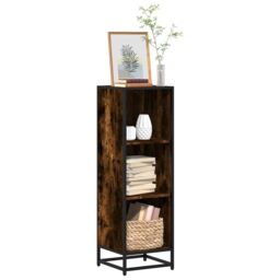 Berkfield Home Book Cabinet Smoked Oak 33.5x33x107.5 cm Engineered Wood in Brown - thumbnail 1