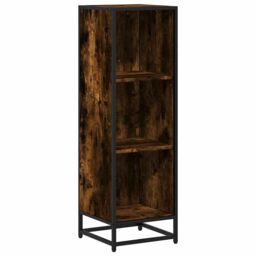 Berkfield Home Book Cabinet Smoked Oak 33.5x33x107.5 cm Engineered Wood in Brown - thumbnail 2