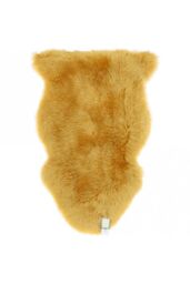 Fenland England Real Sheepskin Single Rug in Yellow - Size: Small - thumbnail 1