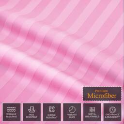 Pamposh Satin Stripes Duvet Cover Set Reversible Bedding Sets in Pink - Size: Double - thumbnail 7