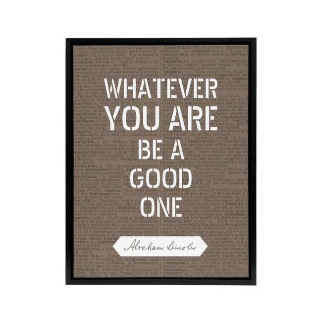 "Artery8 Dictionary Page Quote Abraham Lincoln Framed Canvas Wall Art Print in Brown - Size: W18"" x H24""" - image 1