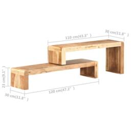 Berkfield Home Beautiful 2 Piece TV Cabinet Solid Acacia Wood in Brown - thumbnail 9