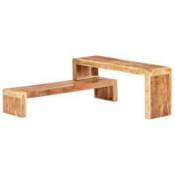 Berkfield Home Beautiful 2 Piece TV Cabinet Solid Acacia Wood in Brown - thumbnail 3