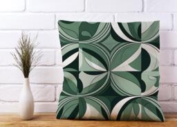 Geometric Green Black Cushions