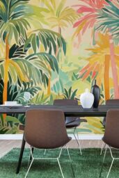 Origin Murals Pretty Palms Matt Smooth Paste the Wall Mural in Emerald - Size: W300 cm x H240 cm - thumbnail 1
