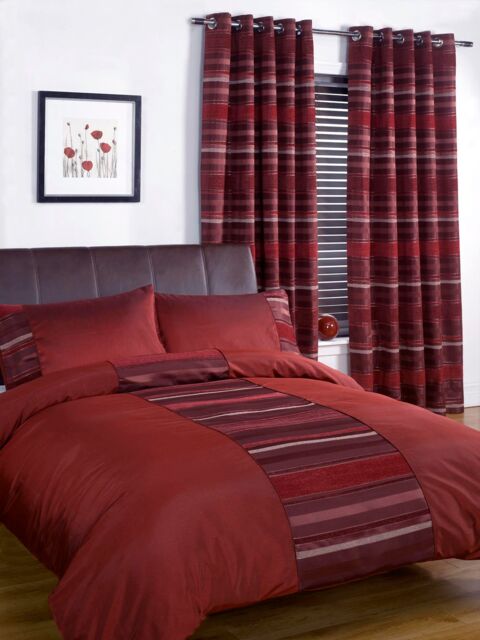 Rapport Home New York Polycotton Duvet Cover Set With Pillowcase in Red - Size: Double - image 1