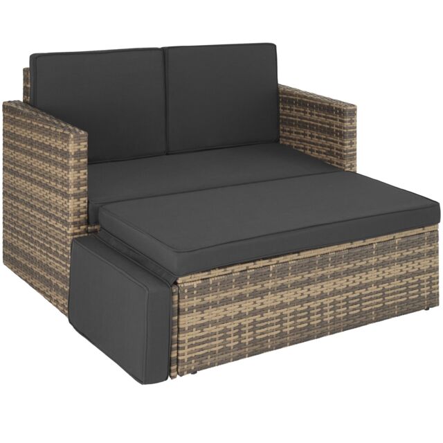 tectake Garden Sofa Corfu in Natural - Size: 2 Seater - image 1