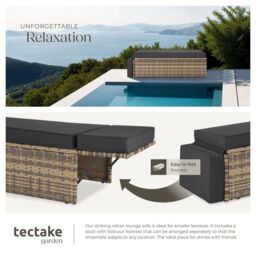tectake Garden Sofa Corfu in Natural - Size: 2 Seater - thumbnail 4