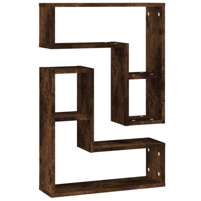 Berkfield Home Wall Shelves 2 pcs Smoked Oak 50x15x50 cm Engineered Wood in Brown - Size: 50 x 15 x 50 cm - image 1