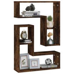 Berkfield Home Wall Shelves 2 pcs Smoked Oak 50x15x50 cm Engineered Wood in Brown - Size: 50 x 15 x 50 cm - thumbnail 3