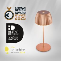 BRILONER Riffle Mini Dimmable Rechargeable USB C Design Award LED Table Lamp in Copper - thumbnail 2