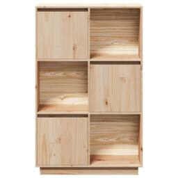 Berkfield Home Highboard 74x35x117 cm Solid Wood Pine in Light Tan - Size: 74 x 35 x 117 cm - thumbnail 6