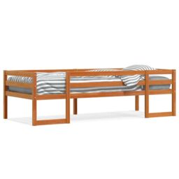 Berkfield Home Kids' Bed Frame without Mattress Wax Brown 80x200 cm - thumbnail 1