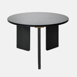 OHS Ribbed Square Leg Side End Table Engineered Wood Home Décor in Black - thumbnail 3