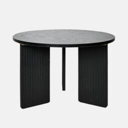 OHS Ribbed Square Leg Side End Table Engineered Wood Home Décor in Black - thumbnail 2