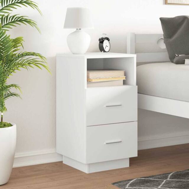 Berkfield Home Durable Bedside Cabinet with 2 Drawers White 36x36x68 cm - Size: 36 x 36 x 68 cm - image 1