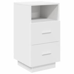 Berkfield Home Durable Bedside Cabinet with 2 Drawers White 36x36x68 cm - Size: 36 x 36 x 68 cm - thumbnail 3