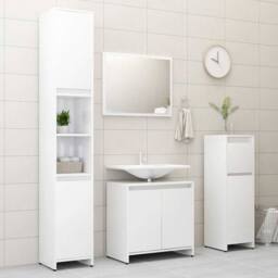 Berkfield Home Bathroom Furniture Set High Gloss White Engineered Wood - thumbnail 8