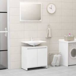 Berkfield Home Bathroom Furniture Set High Gloss White Engineered Wood - thumbnail 2