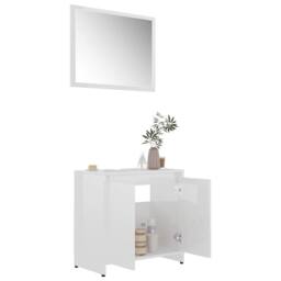 Berkfield Home Bathroom Furniture Set High Gloss White Engineered Wood - thumbnail 3