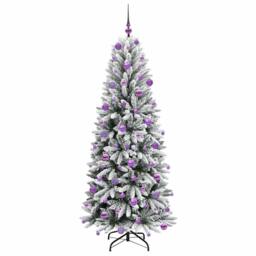 Berkfield Home Artificial Christmas Tree with 300 LEDs White 73 x 73 x 180 cm - thumbnail 4