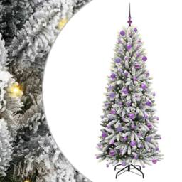 Berkfield Home Artificial Christmas Tree with 300 LEDs White 73 x 73 x 180 cm - thumbnail 2