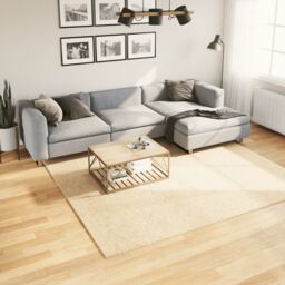Berkfield Home Rug HUARTE Short Pile Soft & Washable Cream 240x240 cm - Size: Medium - thumbnail 1