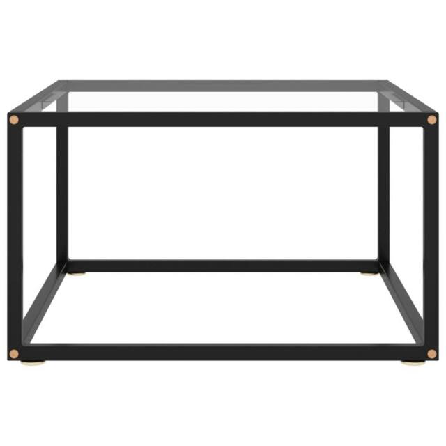 Berkfield Home Coffee Table Black with Tempered Glass 60x60x35 cm - Size: 60 x 60 x 35 cm - image 1