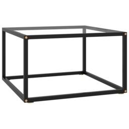 Berkfield Home Coffee Table Black with Tempered Glass 60x60x35 cm - Size: 60 x 60 x 35 cm - thumbnail 2