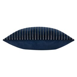 Paoletti Savoy Stripe Velvet Cushion in Navy - Size: 50 cm x 50 cm - thumbnail 4
