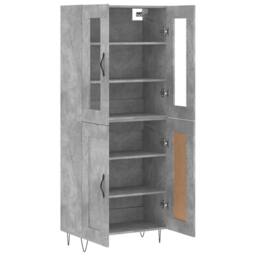 Berkfield Home Highboard Concrete Grey 69.5x34x180 cm Engineered Wood - thumbnail 4