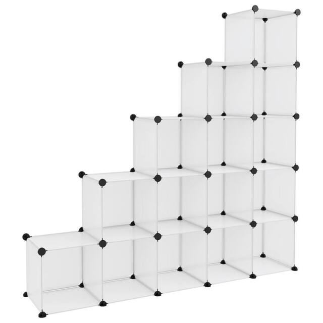 Berkfield Home Storage Cube Organiser with 15 Cubes Transparent PP in Clear - image 1