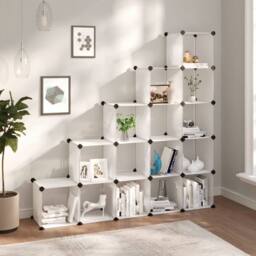 Berkfield Home Storage Cube Organiser with 15 Cubes Transparent PP in Clear - thumbnail 2